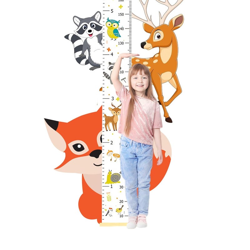 DOOLMIN Baby Height Growth Chart, Canvas Height Measuring Chart for Kids Child Toddler Boys Girls, 79" x 7.9" Hangable and Removable Waterproof Wood Ruler for Wall Room Nursery Décor (White Fox) - Image 3